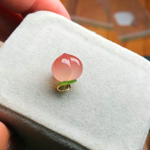 小桃子吊坠红玛瑙玉髓南红小提溜配饰diy女款水蜜桃手链挂件
