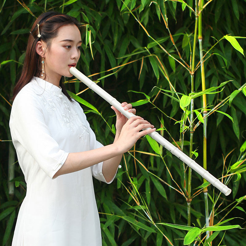 伶吟专业演奏树脂8孔洞萧不开 裂初学短玉萧笛G调古风九节长萧乐