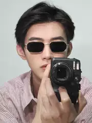 Retro Old Money Style Sunglasses for Men, Metal Square Frame, Polygonal Cat-Eye Small Frame, Anti-Uv, Myopia Sunglasses