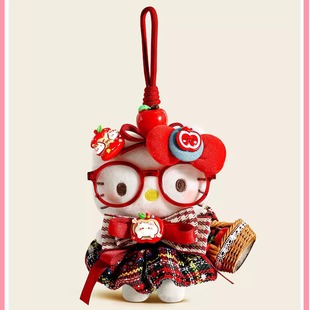 日本正版kitty KT包包挂件女生新年礼物毛绒公仔玩偶背包书包挂饰