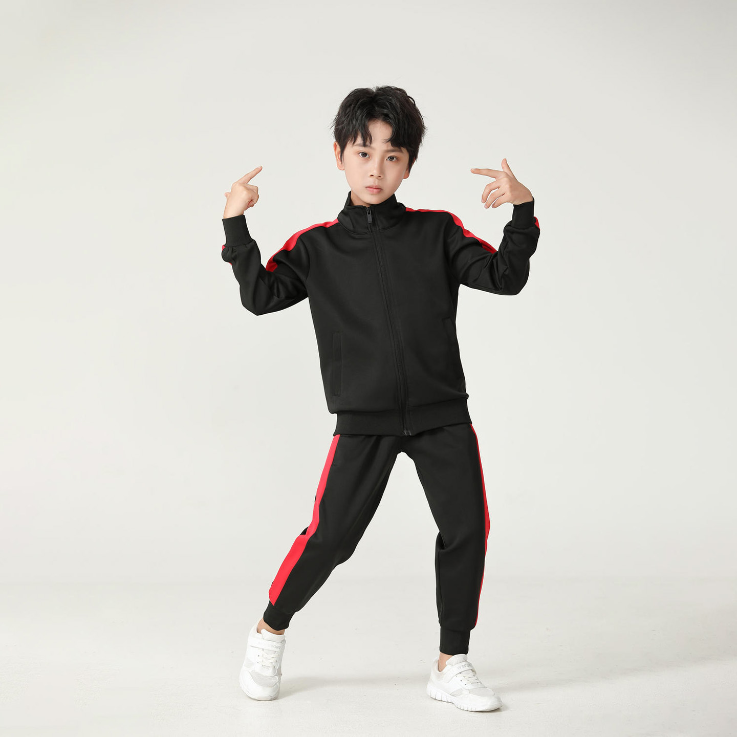 儿童篮球服套装秋冬长袖拉链外套学校运动比赛训练出场服团购定制