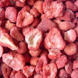 粮木缘 草莓脆 草莓干 冻干草莓 雪花酥牛轧糖原料碎丁整颗大碎块