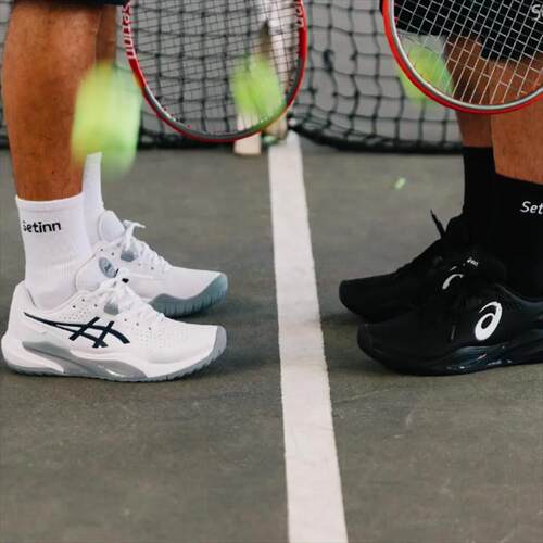 代购亚瑟士ASICS 携手 Setinn 联名网球鞋白黑限定专业男女运动鞋
