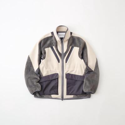 代购White Mountaineering男士抓绒衣保暖轻量舒适户外夹克立领