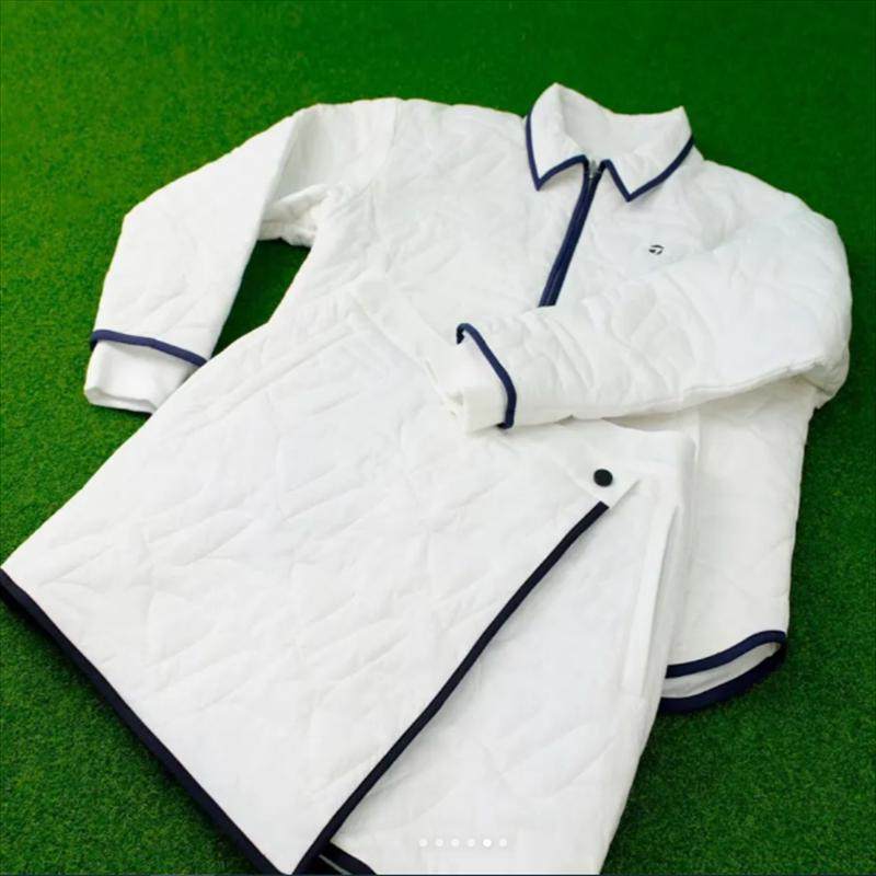 代购Taylormade白色女士高尔夫夹克运动套装冬季保暖棉服户外球服