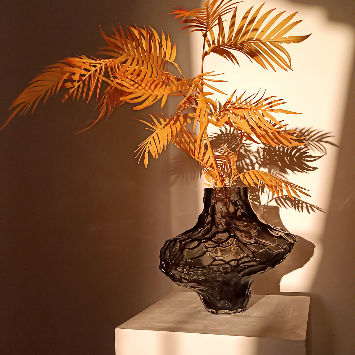 侘寂玻璃花器客厅摆件