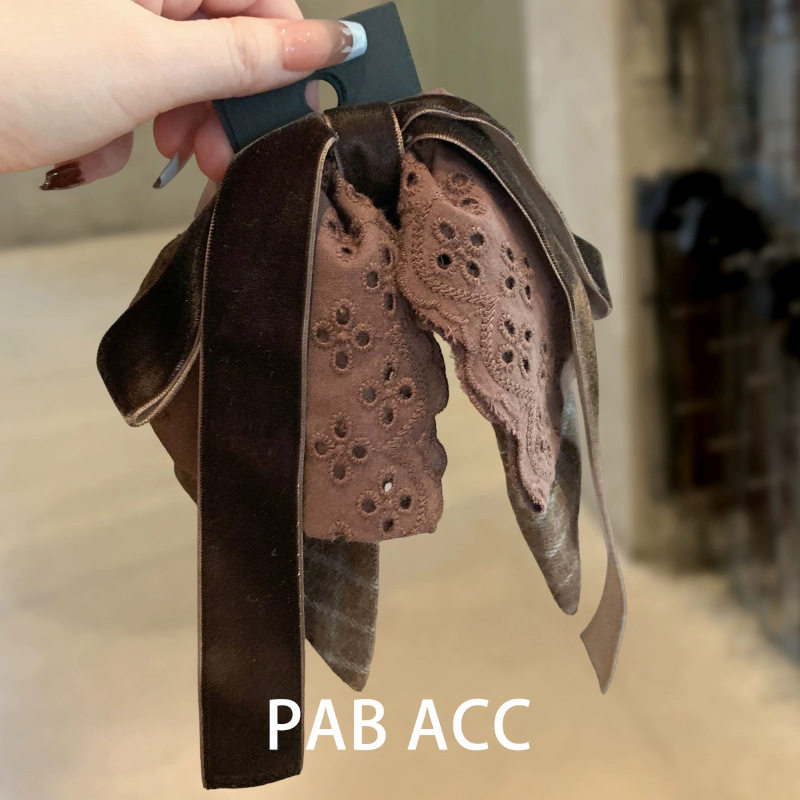 黑巧复古美拉德镂空蕾丝蝴蝶结马尾抓夹子丝带飘带盘发抓发饰,饰品/流行首饰/时尚饰品新,发饰,淘宝优惠券,粉丝福利购,淘宝优惠卷