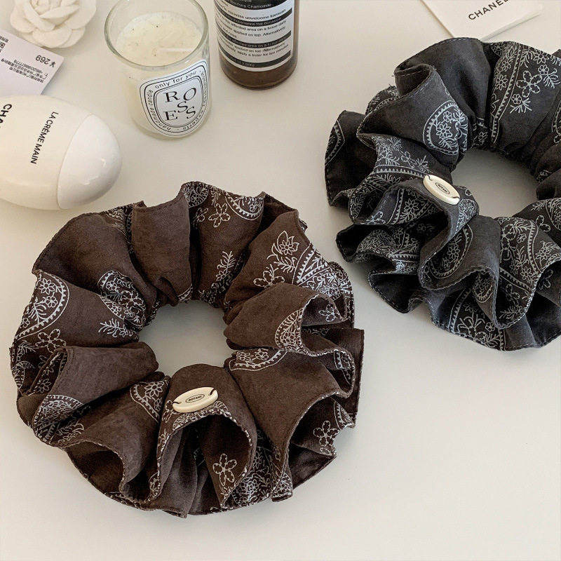 灰色腰果花复古大肠发圈女慵懒风扎头发丸子头超大发饰头绳,饰品/流行首饰/时尚饰品新,发饰,淘宝优惠券,粉丝福利购,淘宝优惠卷