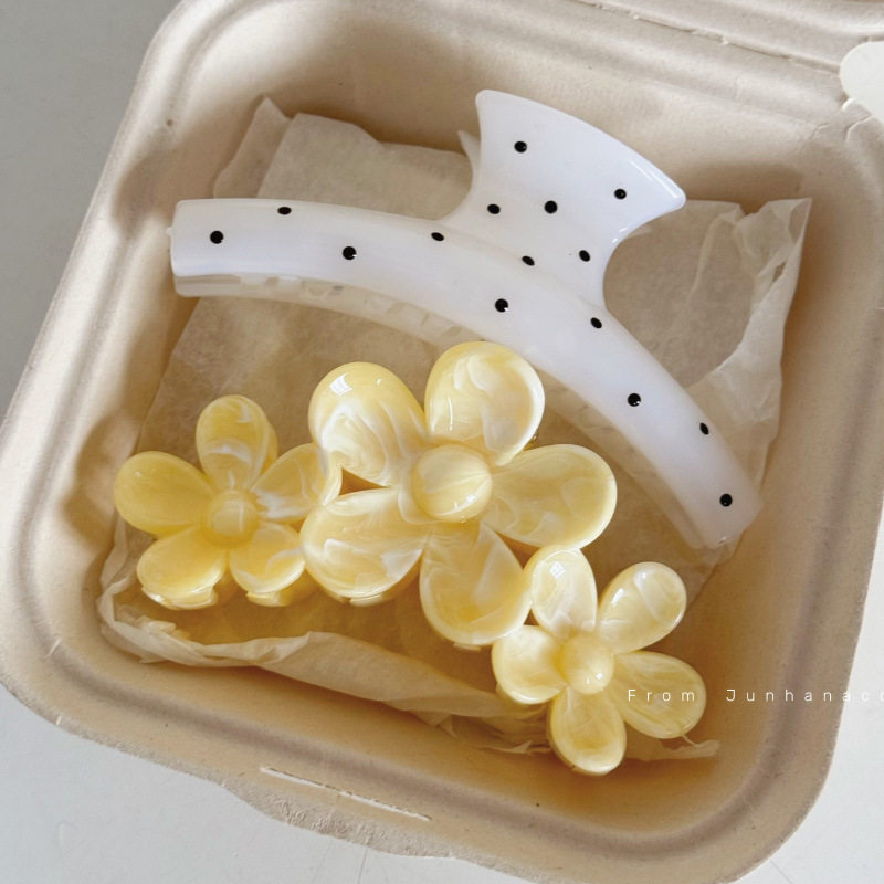 度假风韩系波点晕染花朵抓夹清新发夹鸡蛋花后脑勺盘发鲨鱼夹发饰,饰品/流行首饰/时尚饰品新,发饰,淘宝优惠券,粉丝福利购,淘宝优惠卷