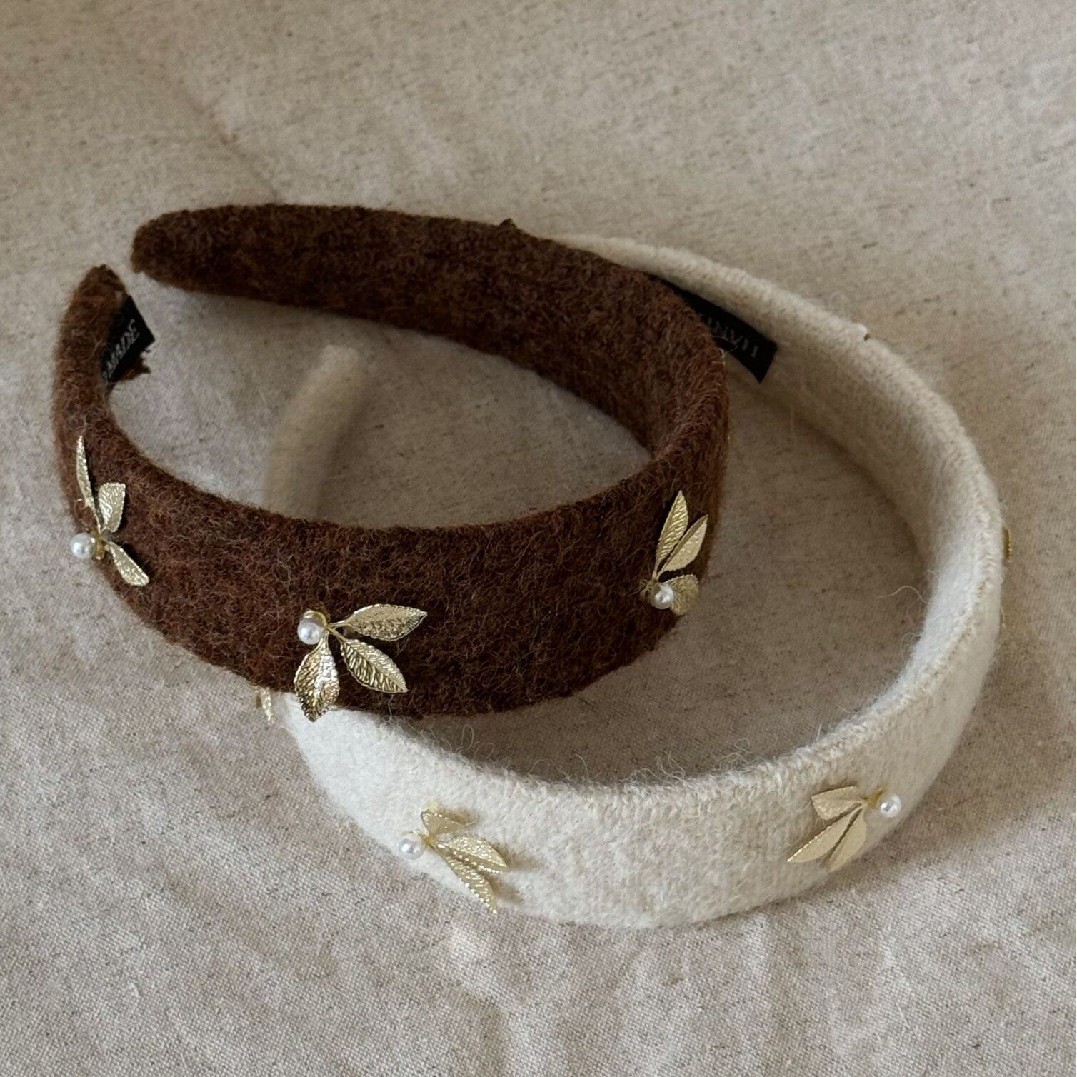 秋棠金叶复古毛呢美拉德发箍高级感洋气时尚高颅顶头箍旅游发卡