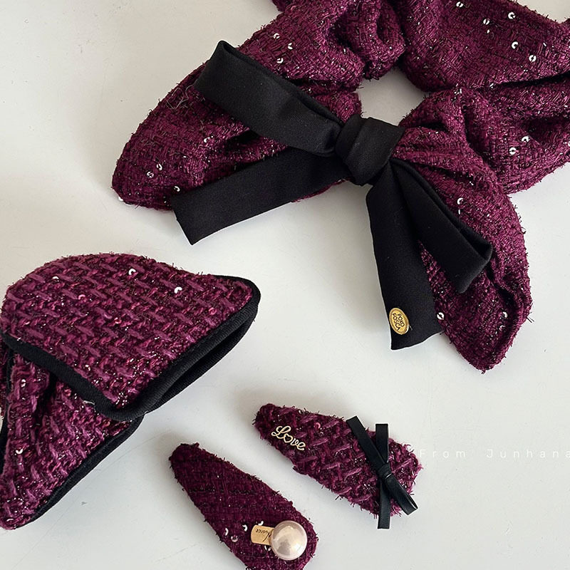高级紫色毛呢发夹方巾大肠发圈发箍头箍蝴蝶结金标发卡发绳女,饰品/流行首饰/时尚饰品新,发饰,淘宝优惠券,粉丝福利购,淘宝优惠卷