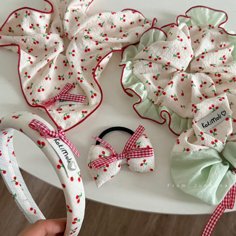 樱桃格纹奶油肠圈经典甜美蕾丝边蝴蝶结头绳简约头饰韩版发圈发饰,饰品/流行首饰/时尚饰品新,发饰,淘宝优惠券,粉丝福利购,淘宝优惠卷