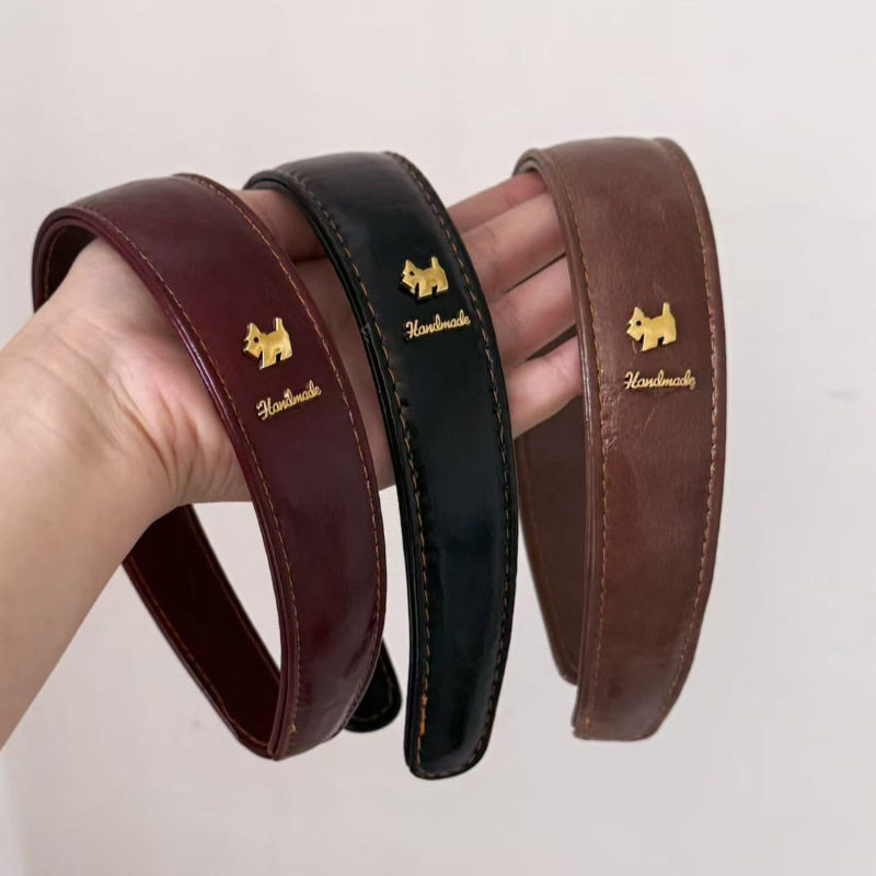 复古皮质美拉德小狗宽边发箍新款高级感日常百搭高颅顶头箍发饰,饰品/流行首饰/时尚饰品新,发饰,淘宝优惠券,粉丝福利购,淘宝优惠卷