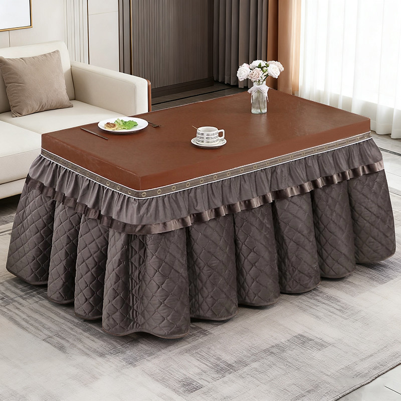 长方形烤火桌子罩套取暖器麻将机防尘罩新款电炉茶几防水防油皮罩