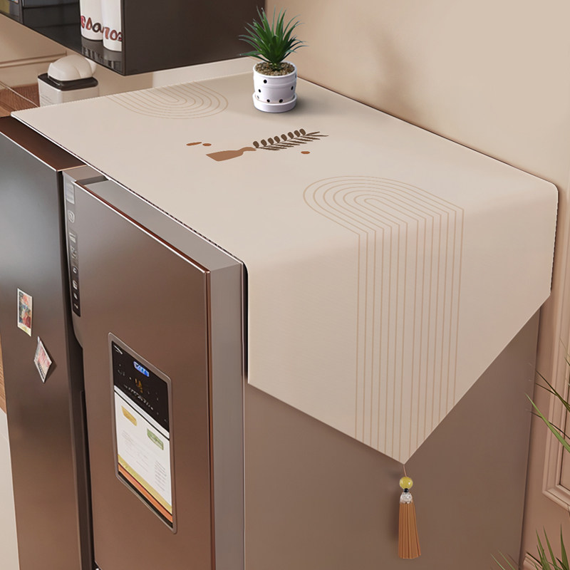 新款简约单双开门防灰尘盖巾冰箱顶盖布防尘罩家用高档洗衣机罩套