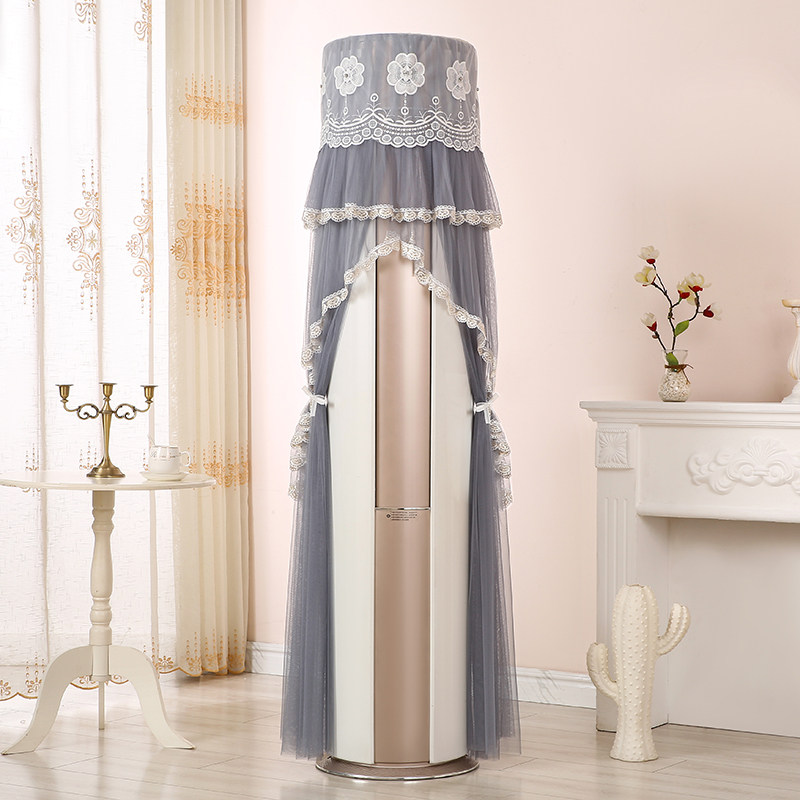 空调防尘罩2026新款立式开机不取柜机圆形圆柱形蕾丝空调美化罩套