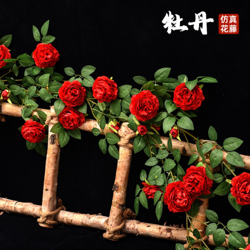 仿真牡丹花藤蔓装饰假花藤条植物