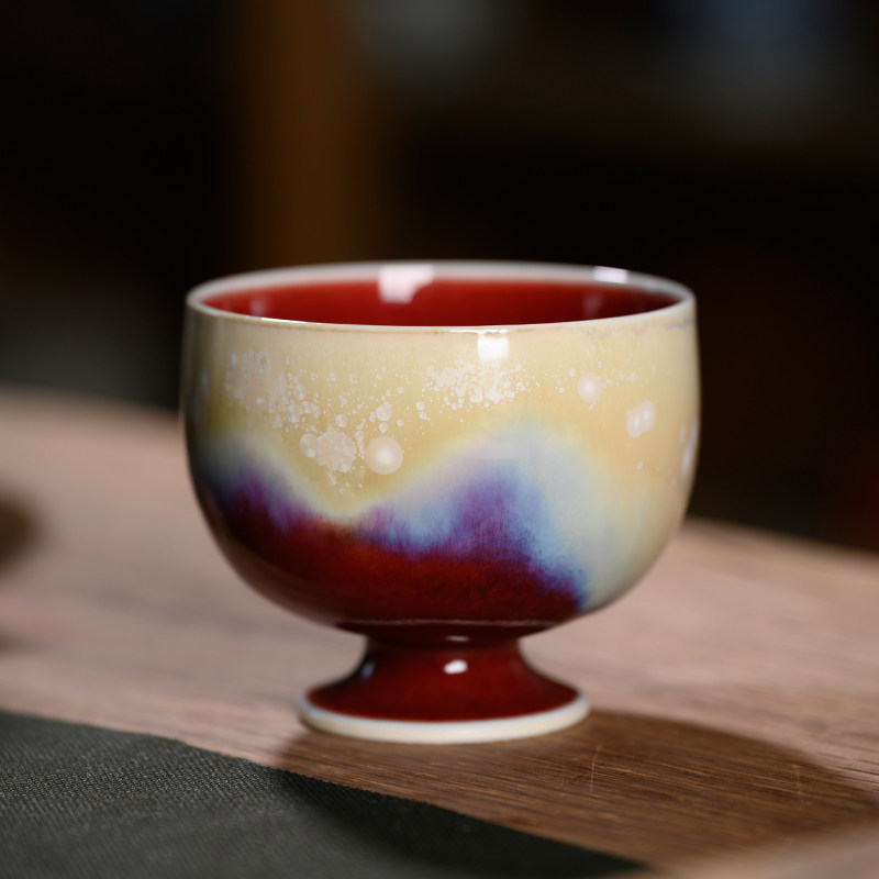 景德镇全手工高温颜色釉陶瓷主人杯单杯个性郎红茶杯大号品茗杯子