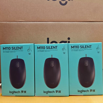 罗技M110M100RM90有线静音鼠标