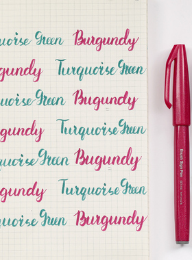 【圣诞礼物写贺卡】日本pentel派通touch秀丽笔小楷彩色软头笔brush笔花体英文柔绘笔用手账软毛笔初学者彩绘