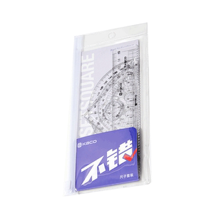 KACO尺子不错套装三角尺直尺格尺量角器透明刻度清晰亚克力材质学生用几何绘画考试测量文具