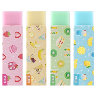 【清仓特惠价】日本PLUS普乐士橡皮擦Sweets time限定学生考试用2b铅笔橡皮可爱水果图案美术素描绘图干净