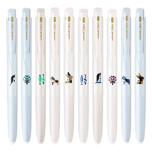 日本uni三菱铅笔中性笔UMN-185NCK北欧插画限定按动式黑笔学生考试刷题0.5mm速干水笔UMN155系列低阻尼笔