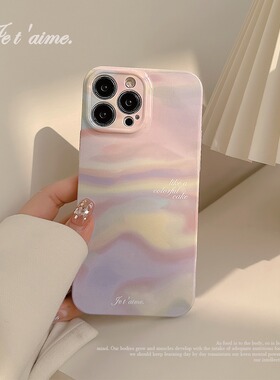 ins风日落晚霞适用苹果14promax新款iphone13手机壳高级感12菲林女xr全包日韩网红11硬壳8plus保护套6s/7防摔