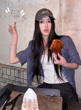 韩女穿搭！复古水洗做旧棒球帽潮
