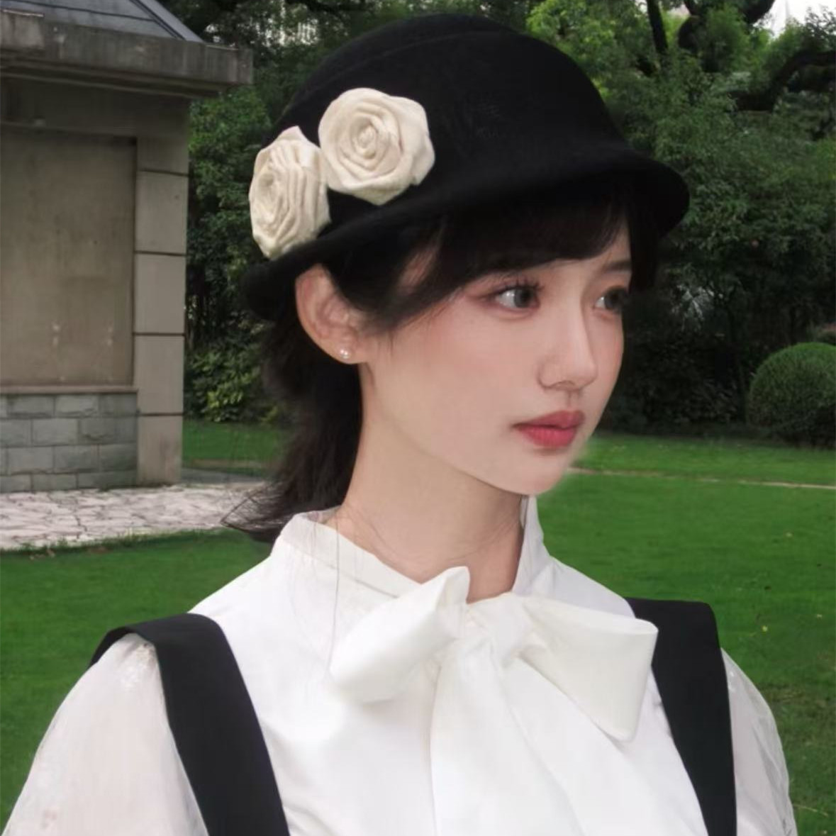 山茶花女孩！法式赫本风羊毛礼帽