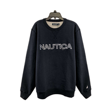 刺绣字母Logo加绒纯色圆领套头卫衣男 Nautica美国代购 诺帝卡男装