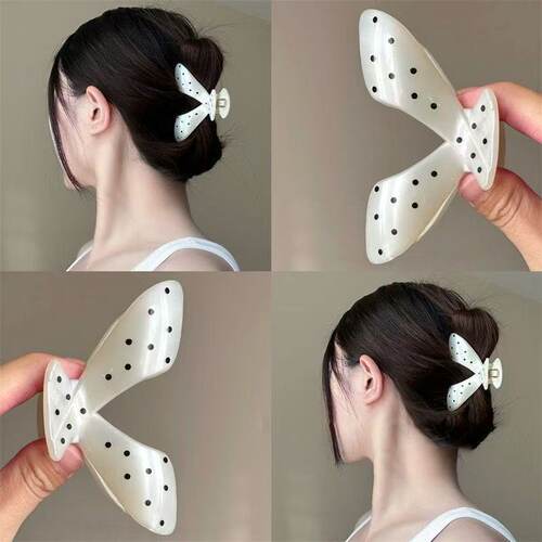 韩系波点珠光抓夹发卡多量