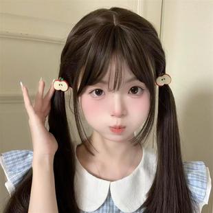 可爱红苹果发圈发绳头绳小抓夹双马尾发饰少女甜美头饰萝莉二次元