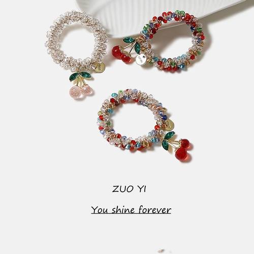 韩国水钻彩色晶手链两用