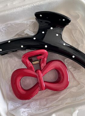 韩版波点抓夹女高级感2024新款后脑勺鲨鱼夹发夹头饰高端发卡发饰