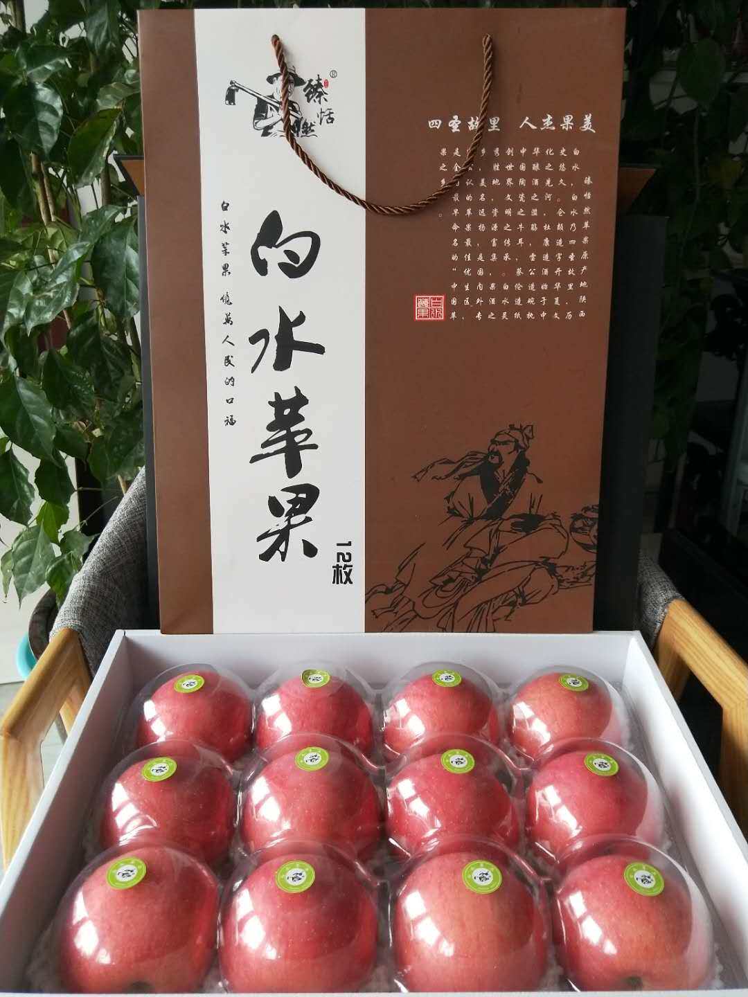 新鲜水果 新鲜采摘 陕西白水苹果12粒精品礼盒 新鲜苹果