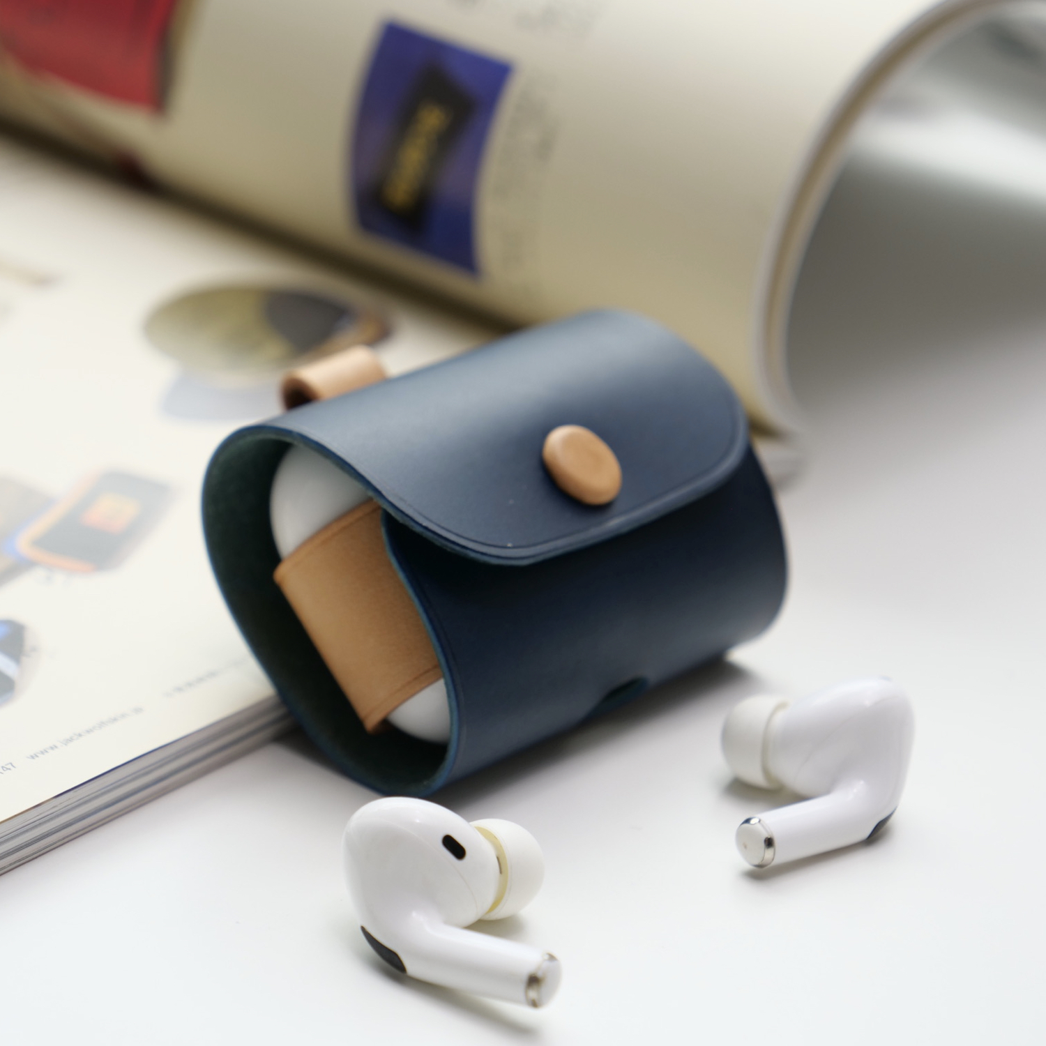 里面LM牛皮耳机套保护壳户外机能