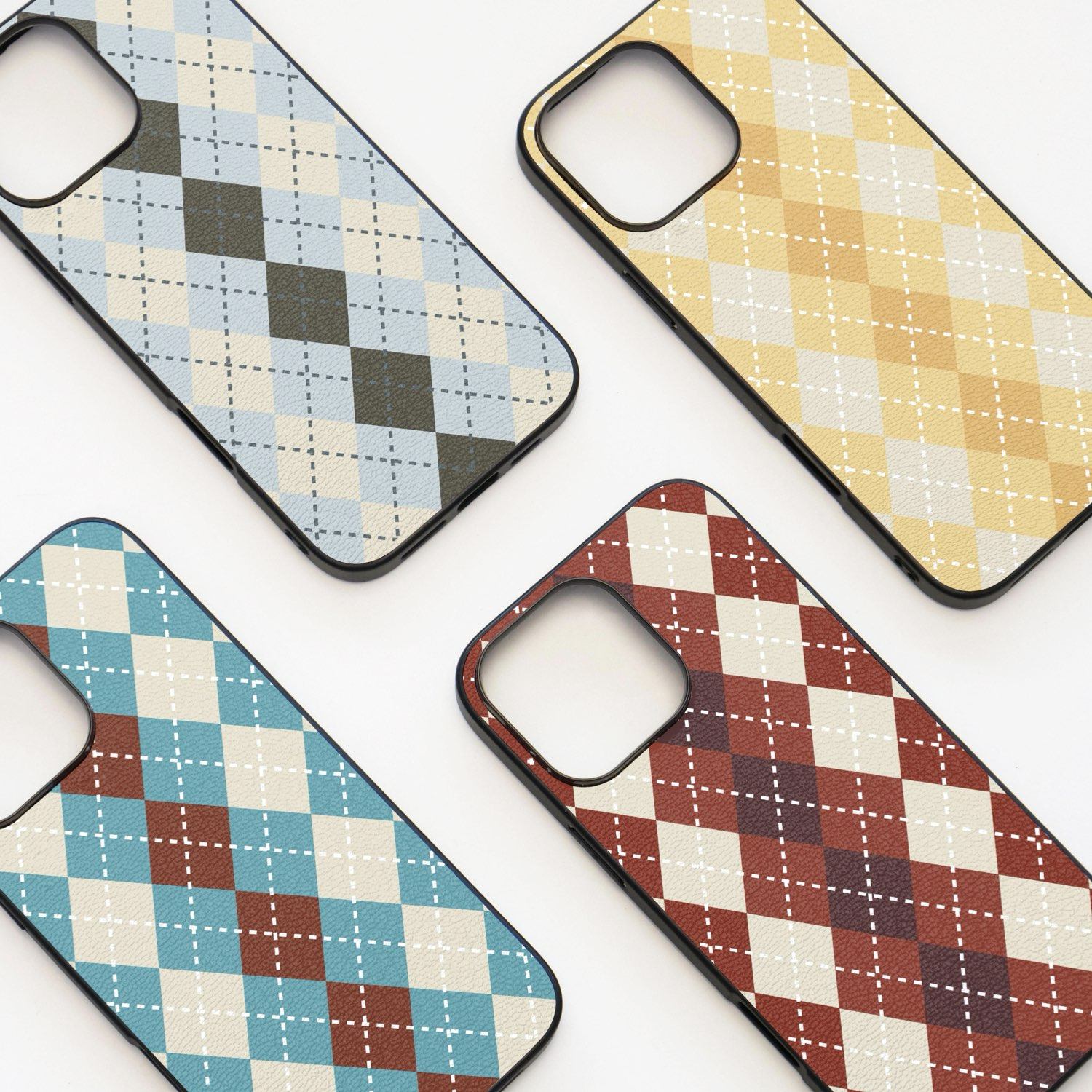 里面LM｜复古菱形格系列真皮手机壳清新优雅治愈保护壳简约软壳创意保护壳小众多色可选苹果华为情侣礼物,3C数码配件,手机保护套/壳,淘宝优惠券,粉丝福利购,淘宝优惠卷