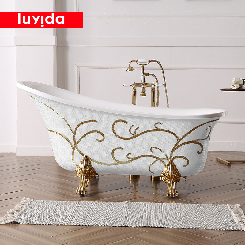 路易达手工贴玻璃浴缸古式力