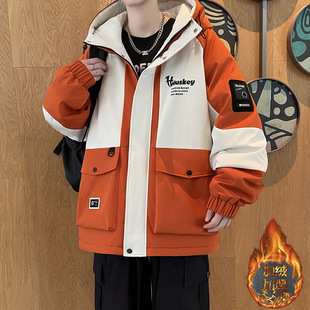 13青少年短款冬天棉衣服12岁男孩初中学生加厚外套15大童冬装棉袄