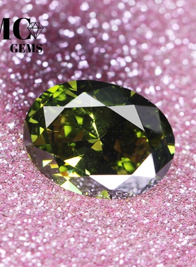 橄榄绿锆石CZ钻墨绿色黑绿色宝石深绿色未镶嵌裸石森系女孩潮品