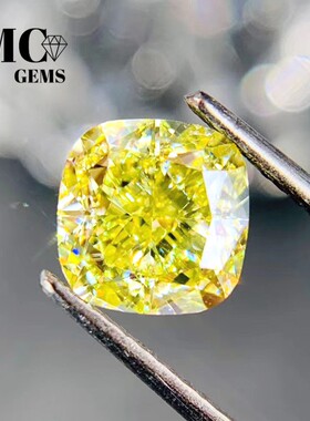 超级爆款Fancy Yellow淡黄浅黄彩钻肥正方圆正方黄钻裸石精品包邮