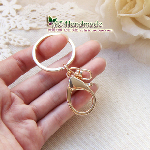 出口品质钥匙扣圈 羊毛毡戳戳乐手工diy饰品金属龙虾扣配件材料