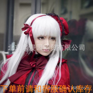 K RETURN OF KINGS栉名安娜cosplay假发 假毛 白色80cm长发长直发