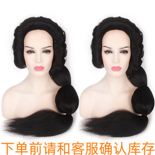 阿拉丁神灯 茉莉公主90cm黑色长发粗麻花辫子假毛cosplay假发魔笛