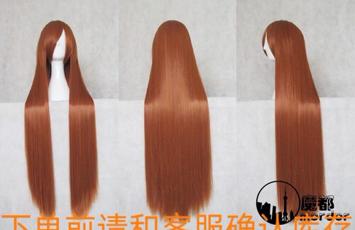 Anime cosplay wig shibuki ran 100cm Long hair Orange Makise