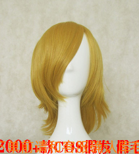cosplay假毛VOCALOID金色V家镜音RIN双子姐姐 金黄色反翘长款假发