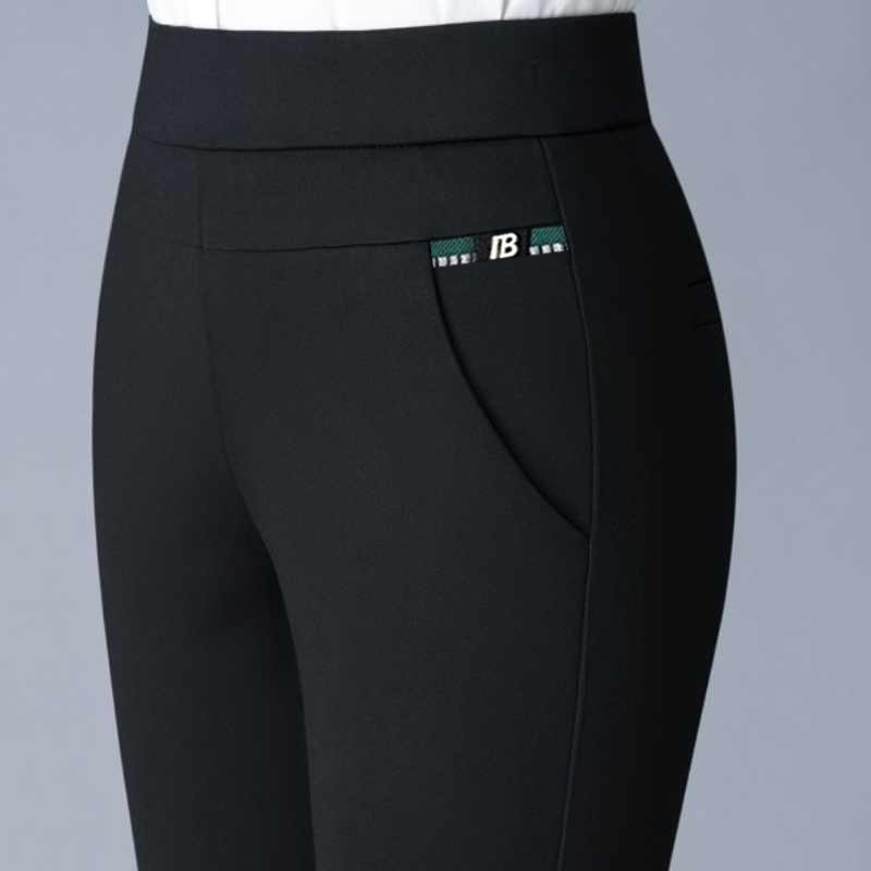 妈妈裤子冬季加绒加厚新款弹力高腰筒裤中年中老年女裤女士休闲裤