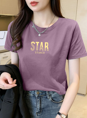 短袖t恤女夏季2024新款韩版洋气显瘦圆领百搭妈妈夏装女装上衣