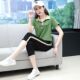 洋气短袖 时尚 中老年女装 上衣七分裤 2024年装 休闲两件运动套装 新款